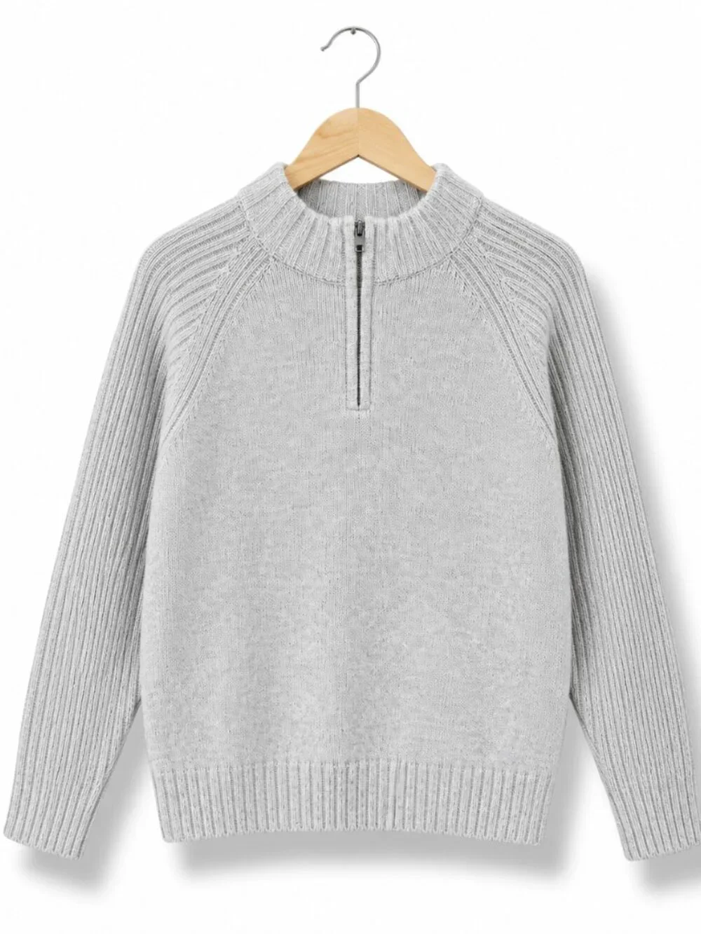 Gymboree Gray Half-Zip Sweater with Ribbed Knit Star Brights M 7-8